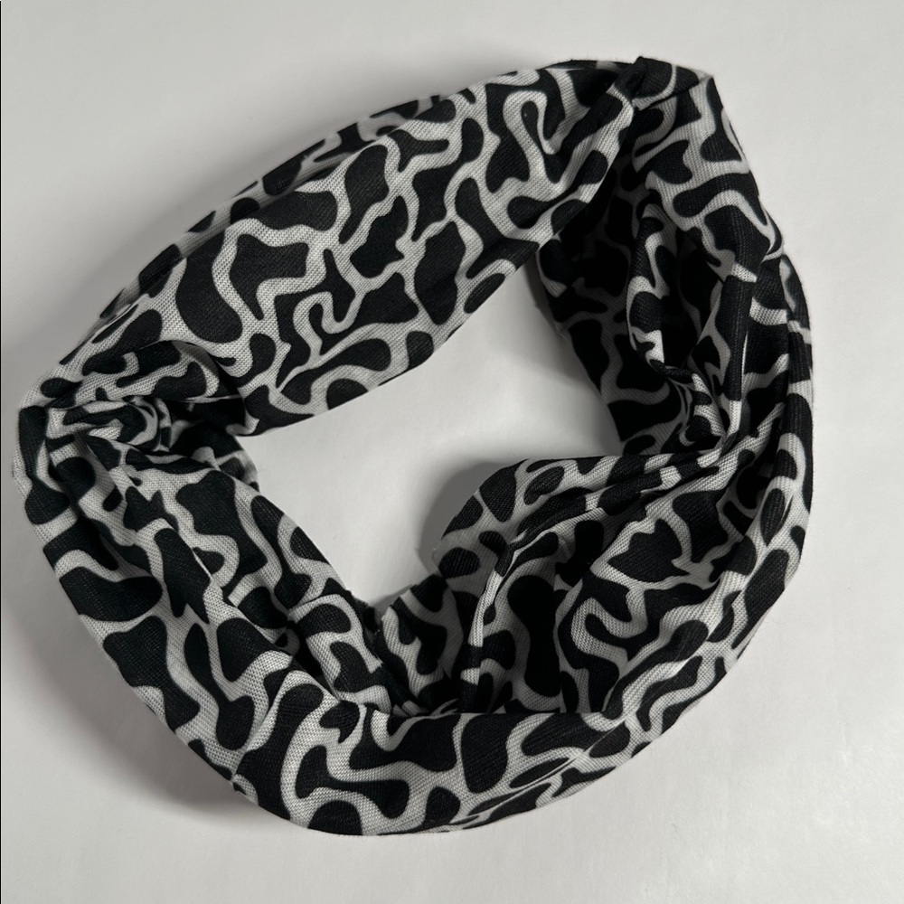 Wide Black and White Pattern Headband - #2073